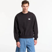 Schwarzes Vans Herren-Sweatshirt aus Baumwolle mit Rundhalsausschnitt und kleinem weißen Logo auf der linken Brust für lässige Anlässe