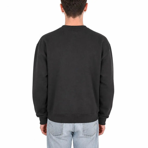 Schwarzes Vans Herren-Sweatshirt aus Baumwolle mit Rundhalsausschnitt, langen Ärmeln und gerippten Bündchen für die Freizeit.