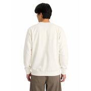 Cremefarbenes Vans Herren-Sweatshirt aus Baumwolle mit Rundhalsausschnitt, weichem Material und minimalistischem Langarmdesign