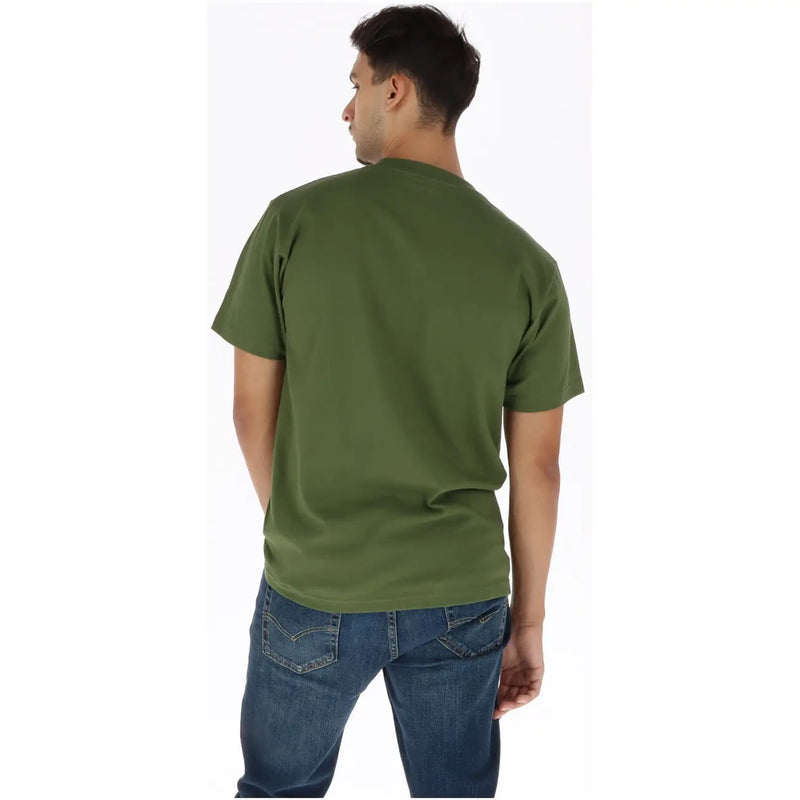 Olivgrünes Vans Herren-T-Shirt aus Baumwolle mit schlichtem Rundhalsausschnitt und kurzen Ärmeln aus weichem, atmungsaktivem Material