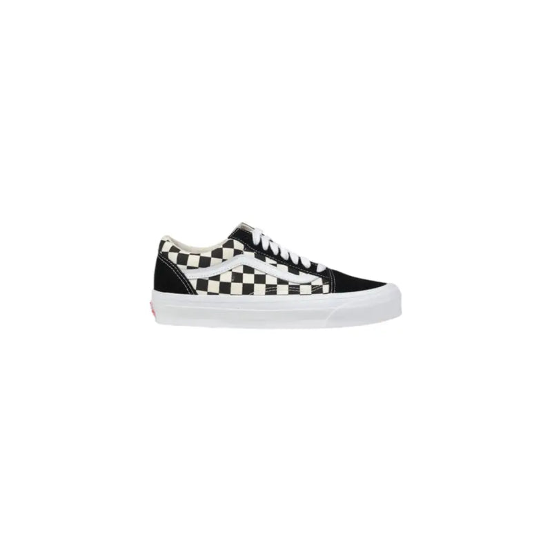 Vans Herren-Sneaker aus Leder, schwarze Schnalle, Frühjahr/Sommer-Edition, mit schwarz-weiß kariertem Canvas-Obermaterial und Gummisohle