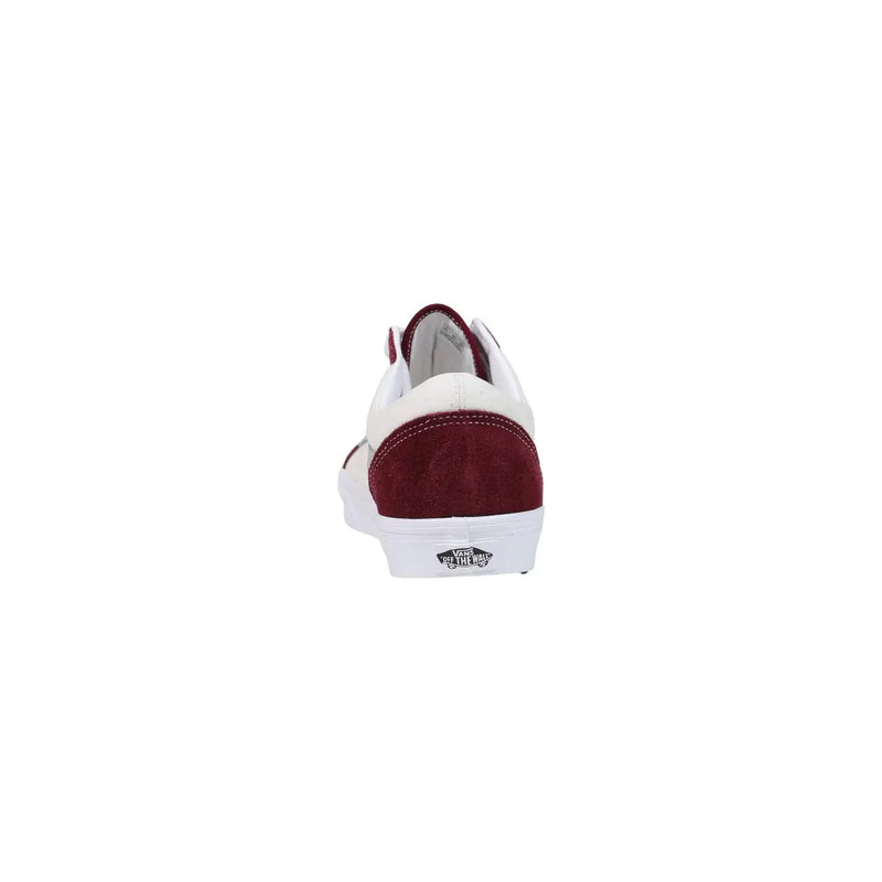 Vans Herren-Sneaker aus Leder, Modell „Bordeaux Old Skool“, in Weiß und Kastanienbraun aus Wildleder mit klassischem Low-Top-Design. top Design