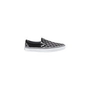Vans Herren-Sneaker, schwarz, Stoff, Slip-On, klassisch, niedrig top mit schwarz-grauem Schachbrettmuster und weißer Gummisohle