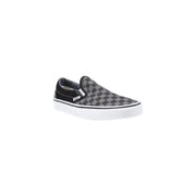 Vans Herren-Sneaker, schwarz, Stoff, klassisch, niedrig top Slipper mit schwarz-grauem Schachbrettmuster und weißer Gummisohle