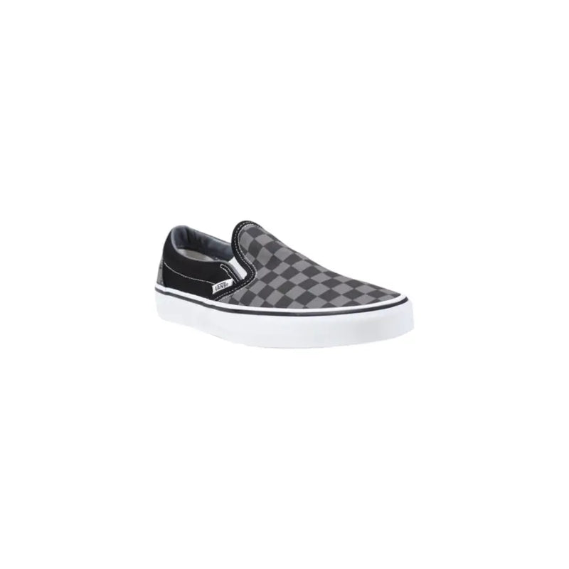 Vans Herren-Sneaker, schwarz, Stoff, klassisch, niedrig top Slipper mit schwarz-grauem Schachbrettmuster und weißer Gummisohle