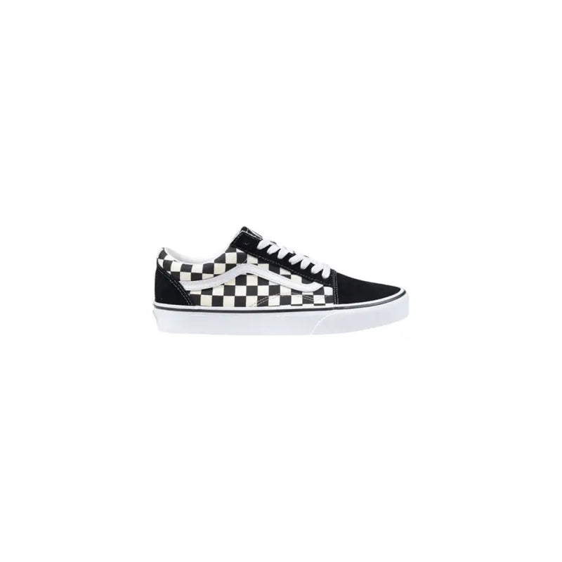 Vans Herren-Sneaker, schwarz-weiß kariert, Schnürung, niedrig top Schuhe mit klassischem Canvas-Obermaterial und weißer Sohle