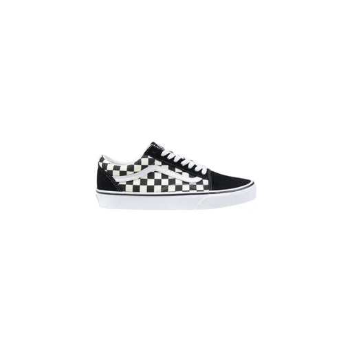 Vans Herren-Sneaker, schwarz-weiß kariert, Schnürung, niedrig top Schuhe mit klassischem Canvas-Obermaterial und weißer Sohle