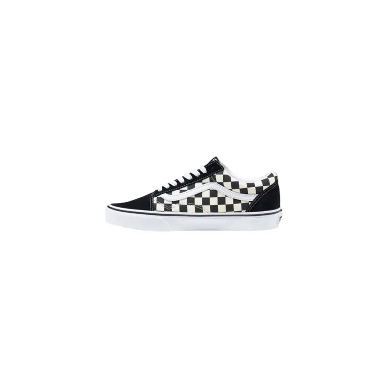 Vans Herren-Sneaker, schwarz, Stoff, Schnürung, niedrig top Schuhe mit schwarz-weiß kariertem Canvas-Obermaterial und Gummisohle