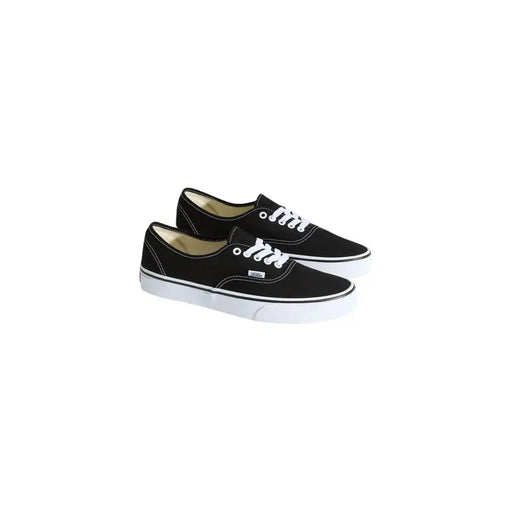 Vans Herren-Sneaker aus schwarzem Stoff mit weißen Schnürsenkeln und klassischer Gummisohle im authentischen Canvas-Stil