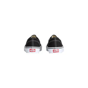 Vans Herren-Sneaker, schwarze Stoff-Sneaker aus schwarzem Canvas im Old-Sko-Stil mit Schnürung, weißen Gummisohlen und roten Logo-Etiketten