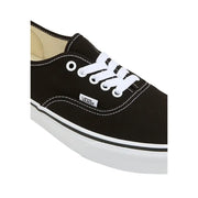 Vans Herren-Sneaker, schwarzes Textil, Schnürung mit weißen Schnürsenkeln, Gummisohle und kontrastierenden weißen Nähten