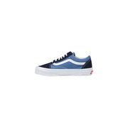 Vans Herren-Sneaker aus blauem Wildleder, Schnürschuhe für Frühling und Sommer, bestehend aus einem blauen Canvas-Obermaterial im Old-Skool-Stil mit weißer Sohle