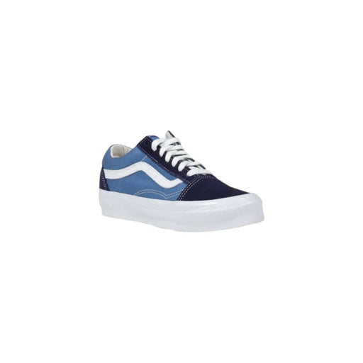 Navy blue and light blue Vans men sneakers in canvas with white laces and classic waffle sole for spring summer use