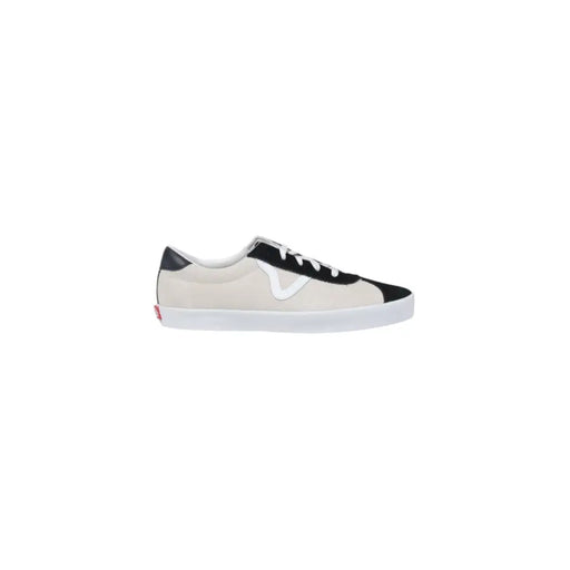 Vans Herren-Sneaker aus mehrfarbigem Wildleder mit beigen und schwarzen Akzenten, weißen Schnürsenkeln, weißer Gummisohle und klassischem Seitenlogo