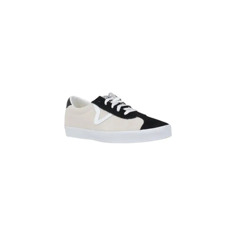 Vans Herren-Sneaker, mehrfarbig, schwarz und cremeweiß, Wildleder, niedrigtop mit weißer Gummisohle und dem ikonischen Vans-Logo an der Seite