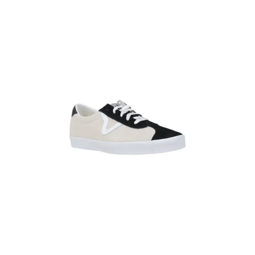 Vans Herren-Sneaker, mehrfarbig, schwarz und cremeweiß, Wildleder, niedrigtop mit weißer Gummisohle und dem ikonischen Vans-Logo an der Seite