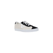 Vans men sneakers multicolor black and off-white suede low-top with white rubber sole and iconic Vans logo on side