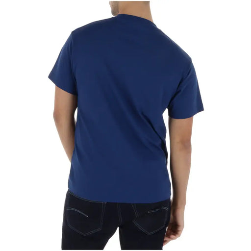 Marineblaues, kurzärmeliges Vans Herren-T-Shirt mit Rundhalsausschnitt aus 100 % Baumwolle für die Freizeit.
