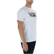 Weißes Vans Herren-T-Shirt aus Baumwolle mit Rundhalsausschnitt und schwarzem Vans-Logo-Aufdruck auf der Brust