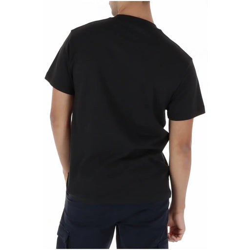 Schwarzes Vans Herren-T-Shirt aus Baumwolle mit kurzen Ärmeln und Rundhalsausschnitt sowie Grafikdesign auf der Vorderseite