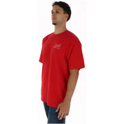 Rotes Vans Herren-T-Shirt aus Baumwolle mit Rundhalsausschnitt und kleinem, gesticktem Logo auf der Brust, kurze Ärmel