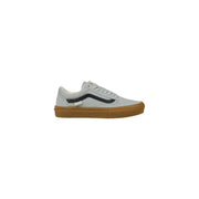 Vans Women Grey Leather Old Skool Sneakers with Gum Sole