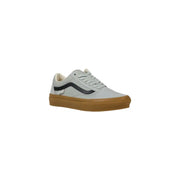 Vans Women Grey Leather Old Skool Sneakers with Black Stripe