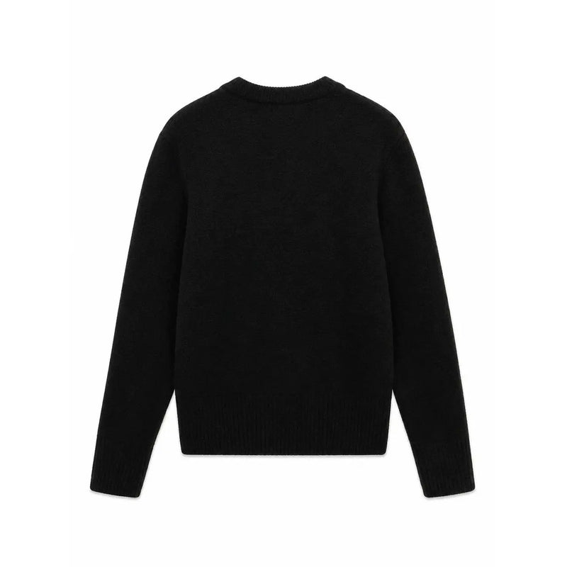 Vero Moda Schwarzer Damen-Strickpullover mit Rundhalsausschnitt und glatter, einfarbiger Strickstruktur.