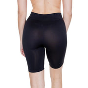 Vero Moda women black nylon bike shorts slip on with high waisted elastic band and smooth stretchy fabric