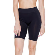 Vero Moda women black high-waisted bike shorts in seamless stretchy nylon with ribbed waistband for slip on use