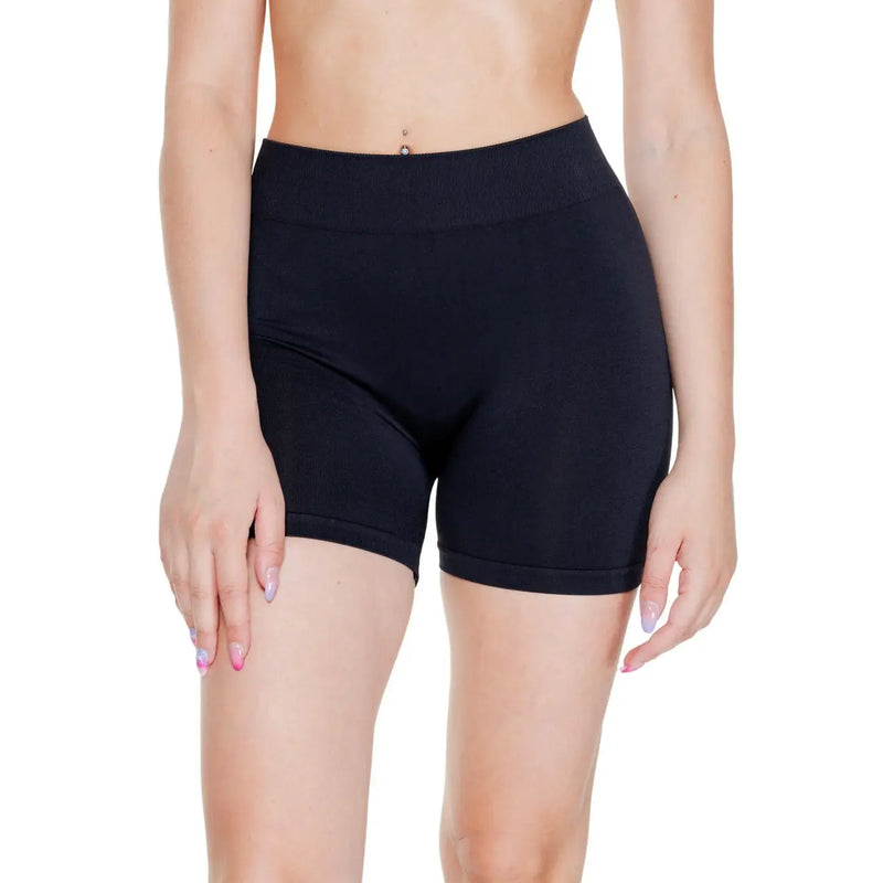 Vero Moda women black high-waisted shorts made of stretchy seamless polyamide elastane fabric