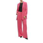 Ein leuchtend fuchsiafarbener, taillierter Blazer und eine weite Hose aus Polyester von Vero Moda Damengröße 30