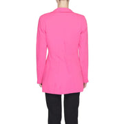 Vero Moda women’s fuchsia blazer with a tailored fit, long sleeves, button closure, and front pockets