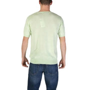 Back view of Hamaki-ho Men T-Shirt in mint green paired with blue jeans