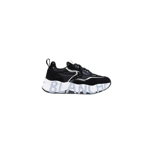 Schwarze und weiße Voile Blanche Damen-Sneaker aus Wildleder mit klobiger Sohle und markantem Blanche-Schriftzug.