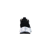 Voile Blanche women black suede chunky sneaker with bold geometric lf logo on translucent midsole