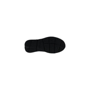Black rubber shoe sole with grid pattern and subtle branding on voile blanche women grey suede leather sneakers