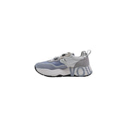 Voile Blanche women grey suede leather chunky sneakers with light blue accents white midsole and black outsole