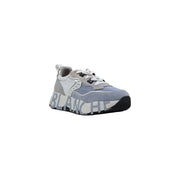 Voile blanche women grey suede leather athletic sneaker showing bold blanche lettering on the sole