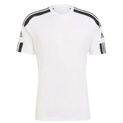White Adidas T shirt with black stripes displayed in Black Adidas T Shirt with White Stripes product image