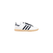 White and black Adidas Samba sneakers with gum sole for women, slip-on sporty design