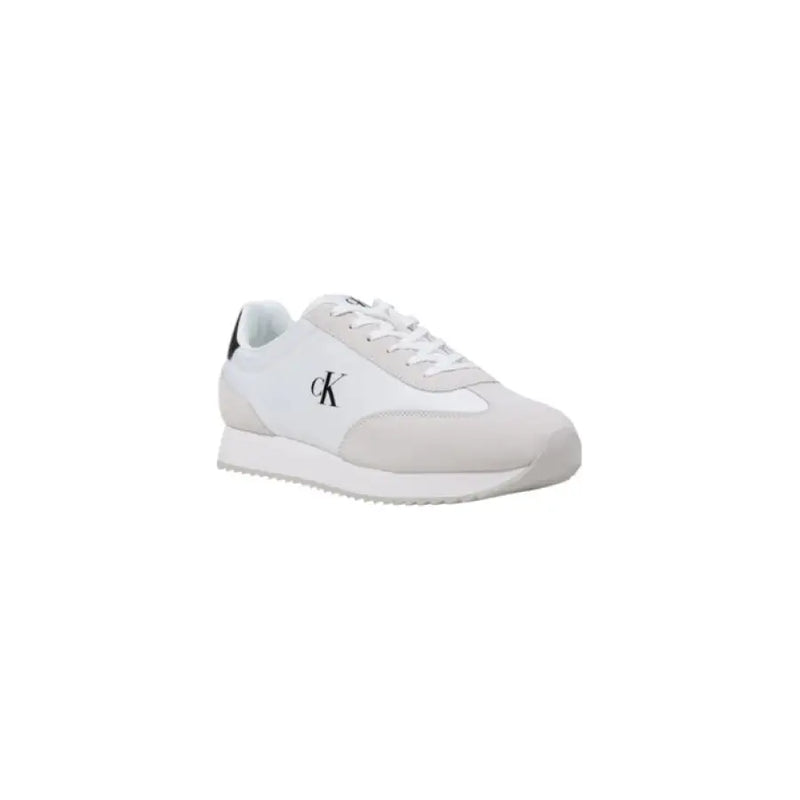 White Calvin Klein running sneaker in Gray with sleek design and comfortable fit