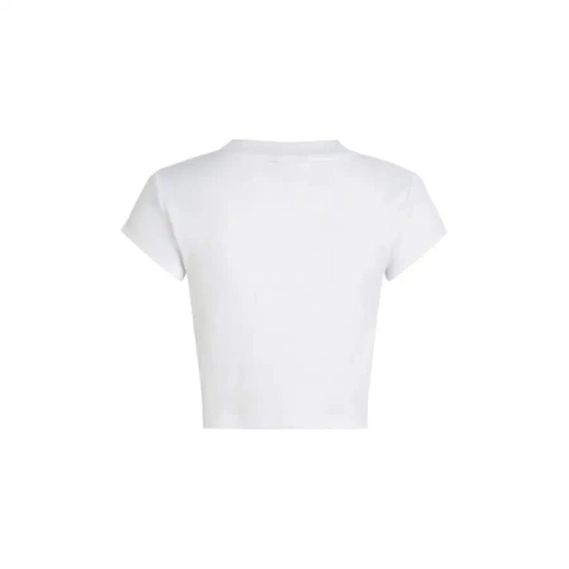 White cropped short sleeve t-shirt from Calvin Klein Jeans for women