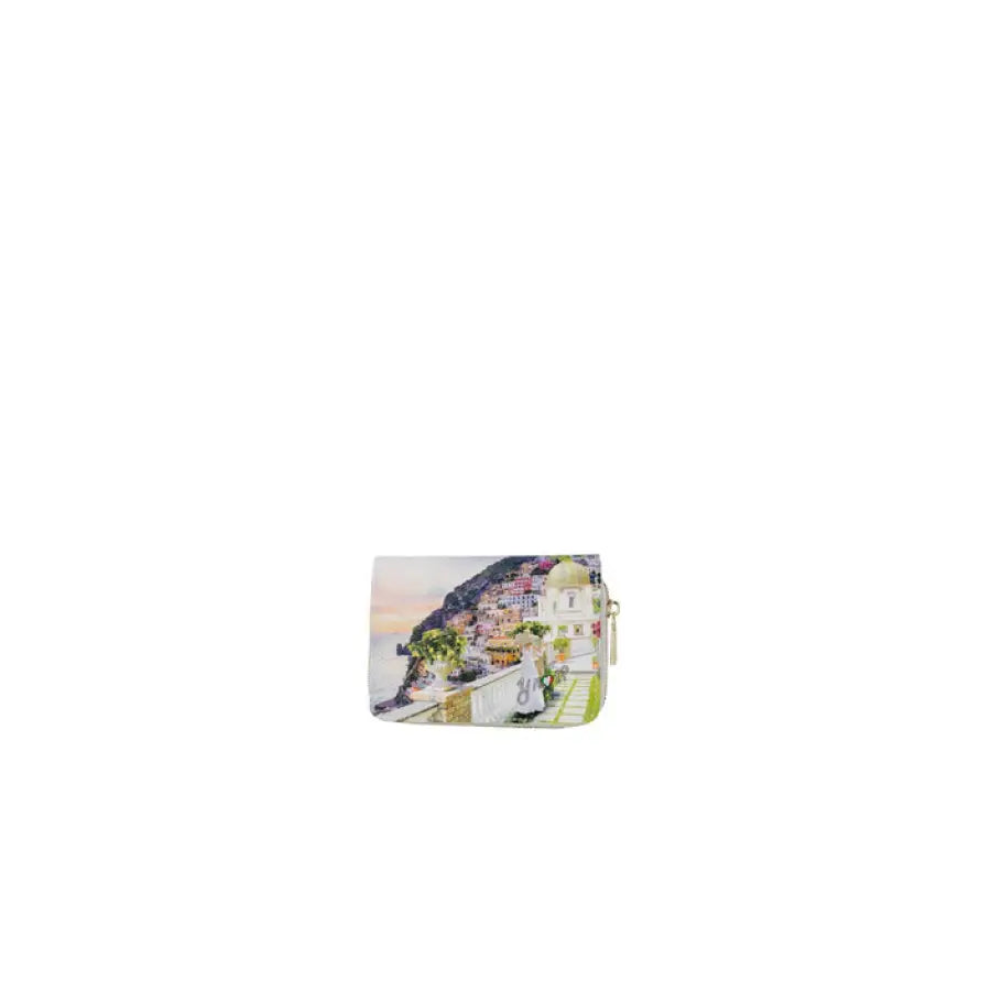 Y Not? women’s wallet in white and green floral print, urban city style accessory