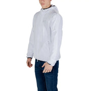 White hooded jacket from Ea7 Men featuring a zip and front pockets