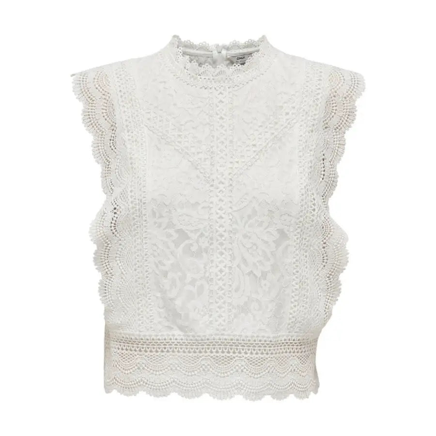 Urban style clothing - White lace top from Only Women Undershirt collection