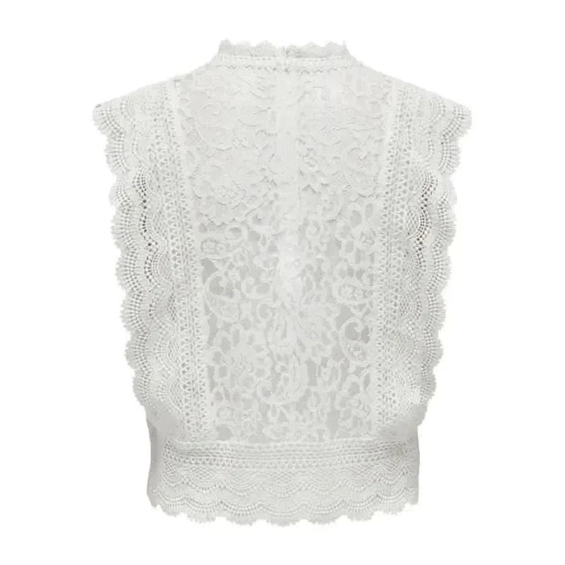 White lacy top from Only, perfect for urban city style fashion