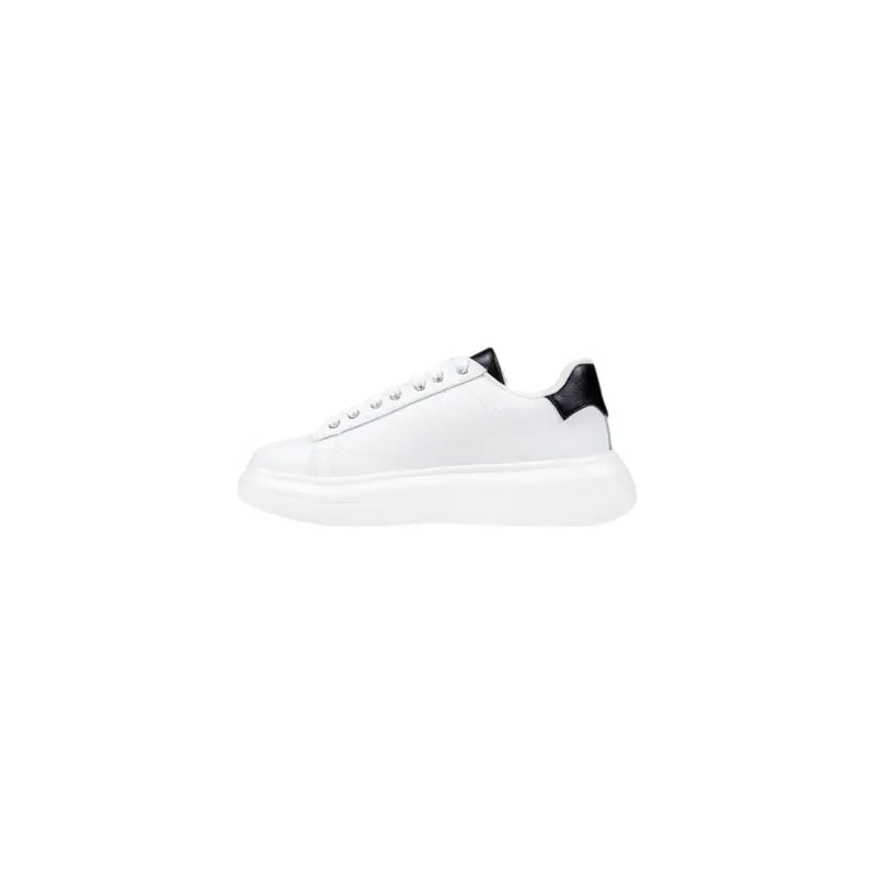 White leather slip-on sporty sneakers with black heel tab for women Liu Jo