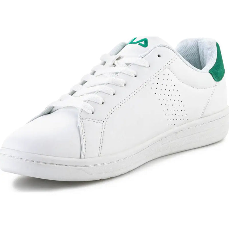 White leather sneaker with green accents from Fila Men Sneakers All Seasons White