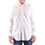 White long-sleeved dress shirt displayed in a product image for men’s formalwear